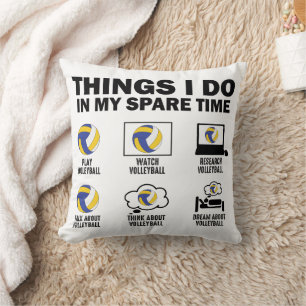 Coussin Choses que je fais pendant mon temps libre Volleyb