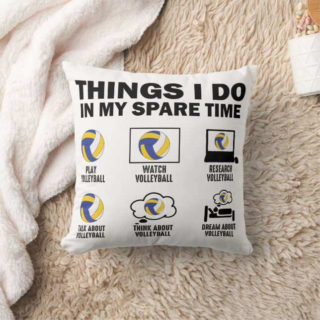 Coussin Choses que je fais pendant mon temps libre Volleyb (Couverture)