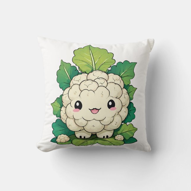 Coussin Chou-fleur Kawaii (Recto)