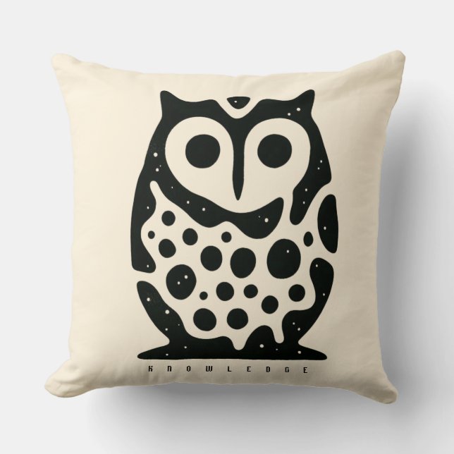 Coussin Chouette BOAZ – Icône de Sagesse (Recto)