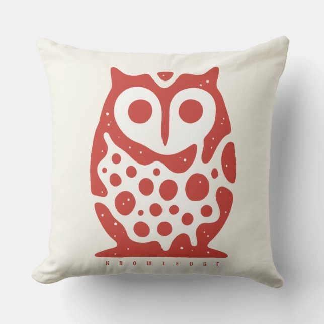 Coussin Chouette BOAZ – Icône de Sagesse (Recto)