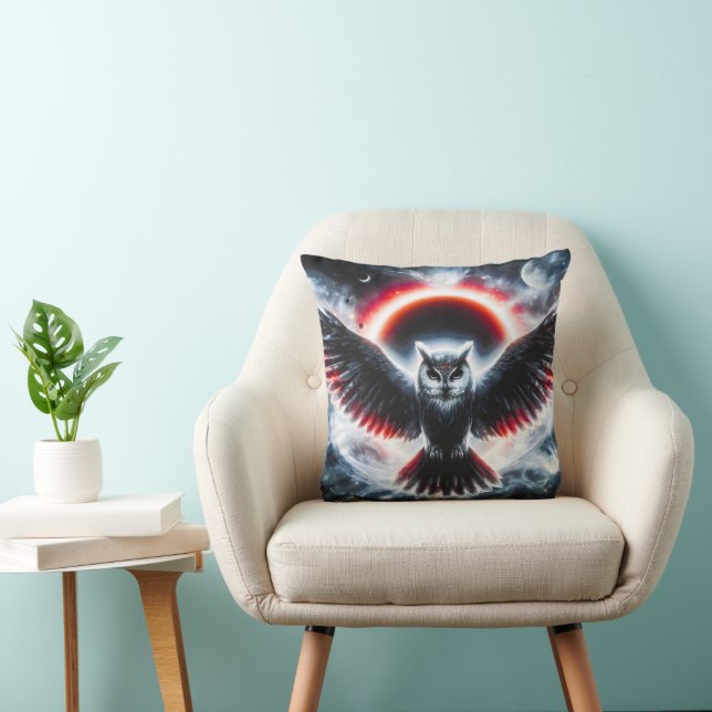 Coussin Chouette céleste cosmique mystique (Chaise)