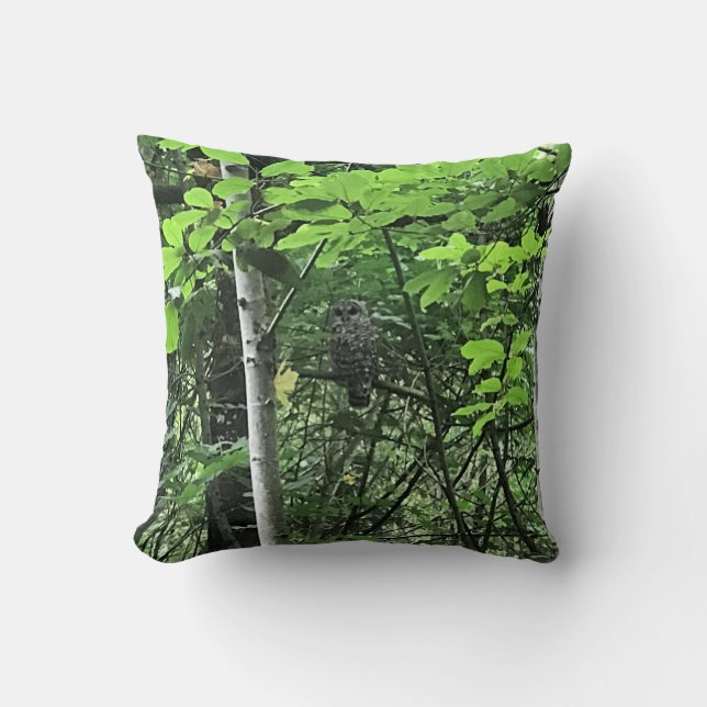 Coussin Chouette dans les arbres, Oregon (Recto)