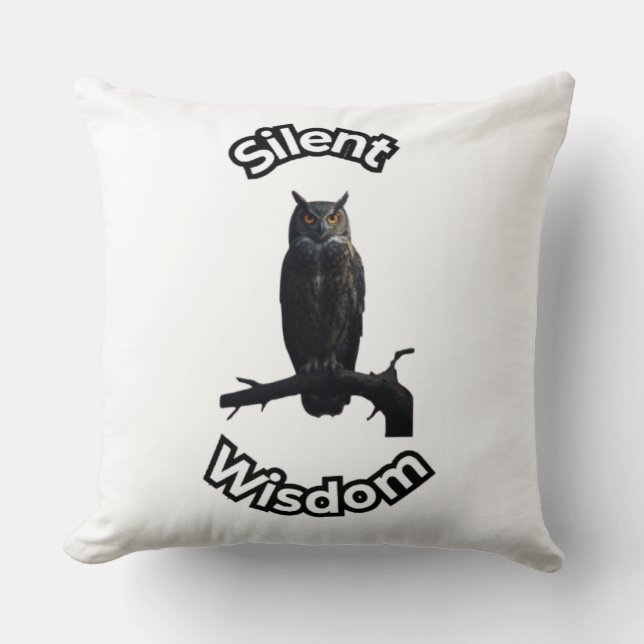 Coussin Chouette de la forêt nocturne – Illustration réali (Recto)