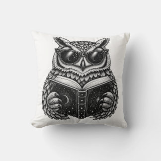 Coussin Chouette de lecture céleste