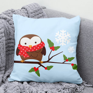 Coussin Chouette de Noël