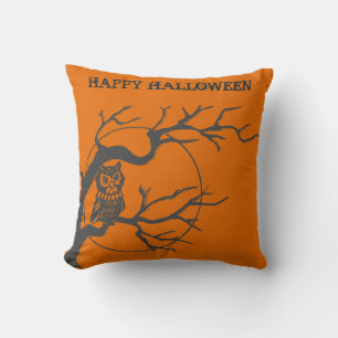 Coussin Chouette d'Halloween vintage