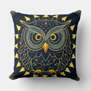 Coussin Chouette géométrique dorée décoration cosmique ins