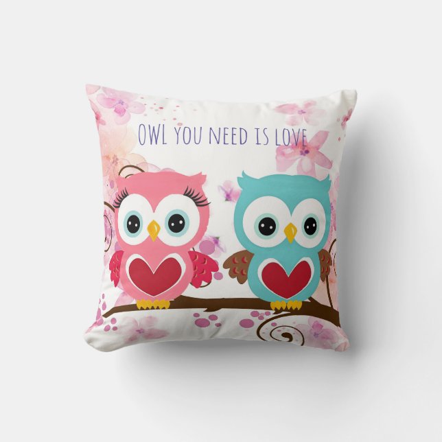 Coussin Chouette mignonne dont vous avez besoin est Love F (Recto)