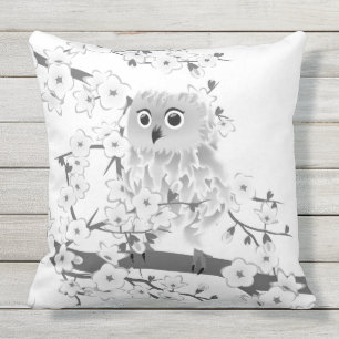 Coussin Chouette noire et blanche