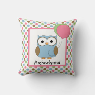 Coussin Chouette personnalisée pour enfant mignonne avec b