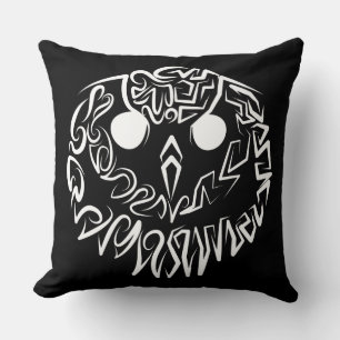 Coussin Chouette tribale noire et blanche