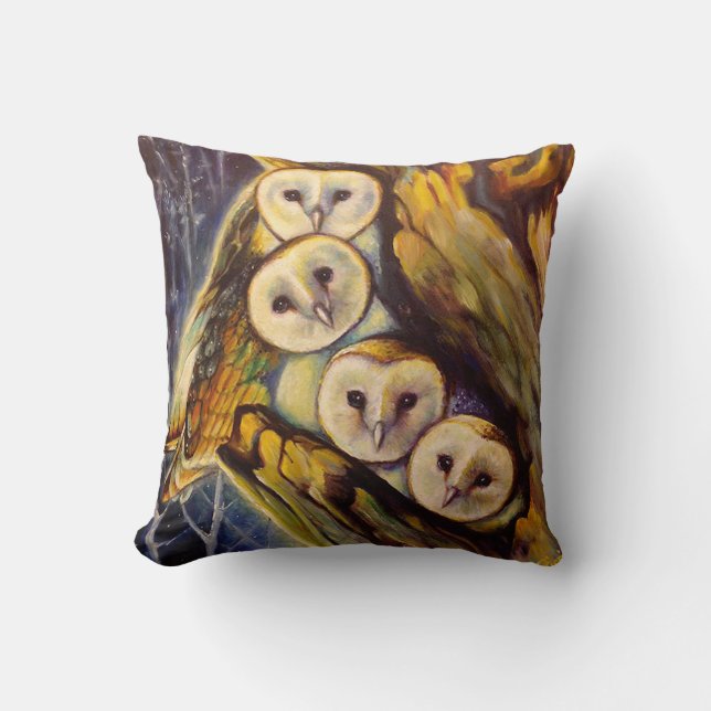Coussin Chouettes (Recto)