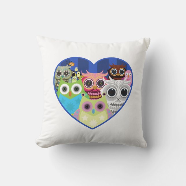 Coussin Chouettes d'amour (Recto)