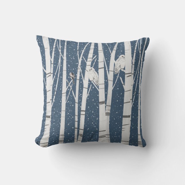 Coussin Chouettes Neiges Dans Les Flammes De Neige Jeter O (Recto)