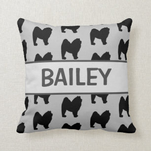 Coussin Chow Chow Chien personnalisé Silhouette