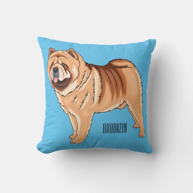Coussin Chow Chow dog cartoon (Recto)