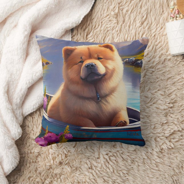 Coussin Chow Chow sur une pagaie : une aventure Pittoresqu (Couverture)