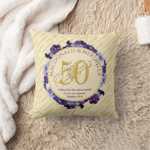 Coussin chrétien   50e anniversaire du Mariage GOLDEN