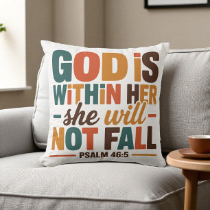 Coussin Chrétien - Dieu est en elle Verset biblique person