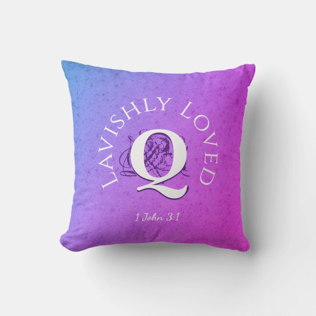 Coussin chrétien | L'amour AIMÉ LAVISHLY | Monogramme (Recto)