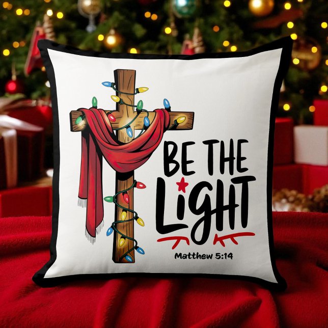 Coussin Chrétien - Soyez la Lumière - Noël (Créateur téléchargé)
