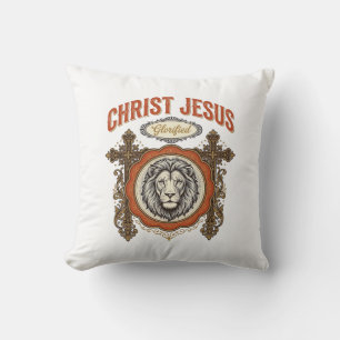 Coussin Christ Jésus Lion Vintage Foi