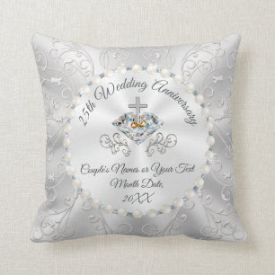 Coussin Christian 25e anniversaire de mariage idées cadeau