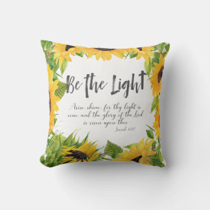 Coussin Christian Be the Light Sunflower