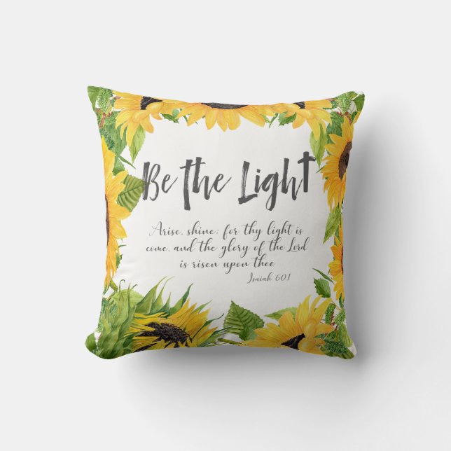 Coussin Christian Be the Light Sunflower (Recto)