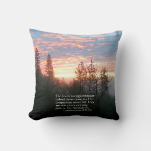Coussin Christian Bible Verse Sunrise Paysage