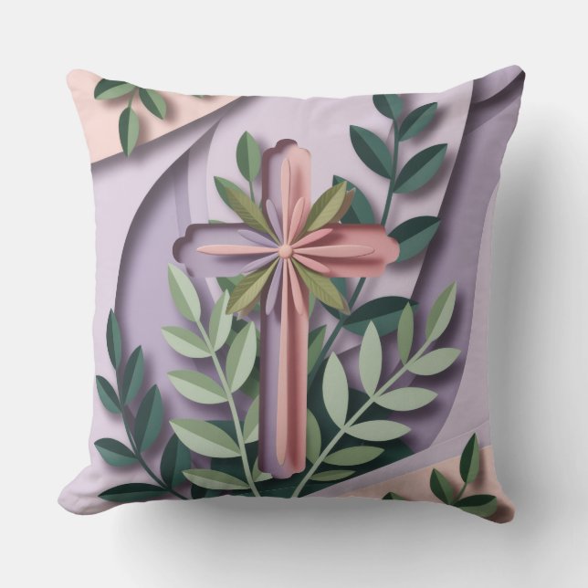 Coussin Christian Cross Thlow Pillow Ai design (Recto)