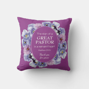 Coussin Christian Floral PASTOR APPRÉCIATION Serviteur Coe