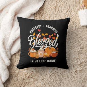 Coussin Christian GRATEFUL MERCI BLESSEE Thanksgiving