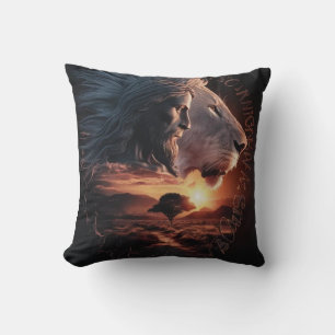 Coussin Christian Jésus Et Le Noble Lion Jettent L'Oreille