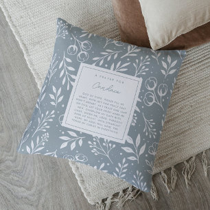 Coussin Christian Prière Cadeau Romains 15:13 Grey Floral