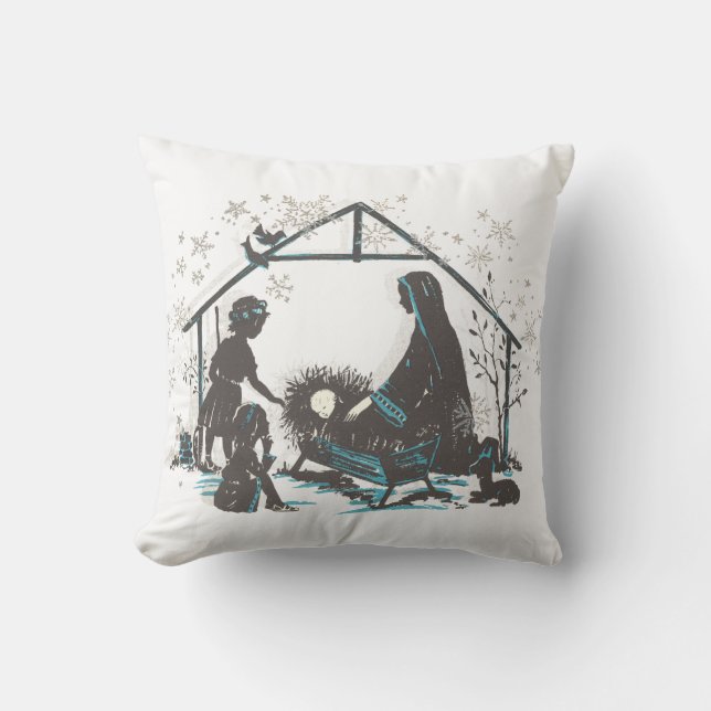 Coussin Christian Saint Bébé Jésus Noël Nativité Scène (Recto)