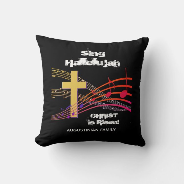 Coussin Christian SING HALLELUJAH CHRIST EST RESSORTI Pâqu (Recto)