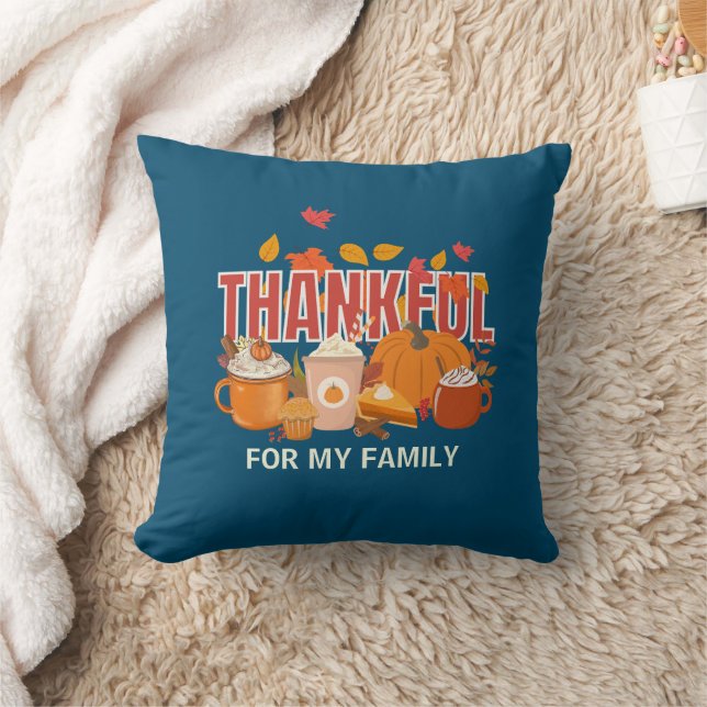 Coussin Christian Thanksgiving Citrouille famille MERVEILL (Couverture)