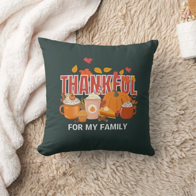 Coussin Christian Thanksgiving Citrouille famille MERVEILL (Couverture)