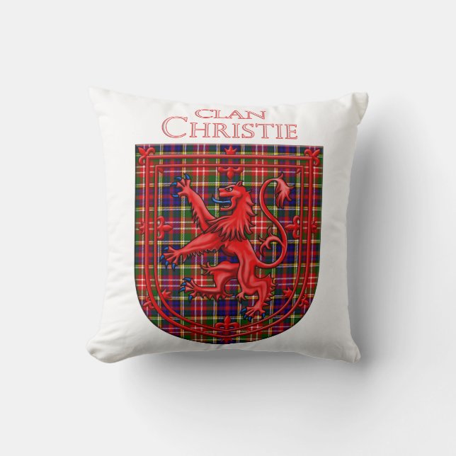 Coussin Christie Tartan Scottish Plaid Lion Rampant (Recto)