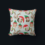 Coussin Christmas Crew Custom Six Photo Funny Holiday Cade<br><div class="desc">**Faites défiler la photo COMMENT !** Cet oreiller de Noël amusant et très joyeux ravira vos amis et votre famille quand vous le personnalisez avec les photos de vos enfants, parents, amis et même animaux de compagnie mettant toute la folle série de personnages en vacances stupides Père Noël et casquettes...</div>