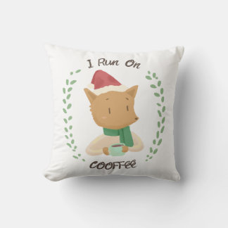 Coussin Christmas Fox aime le café