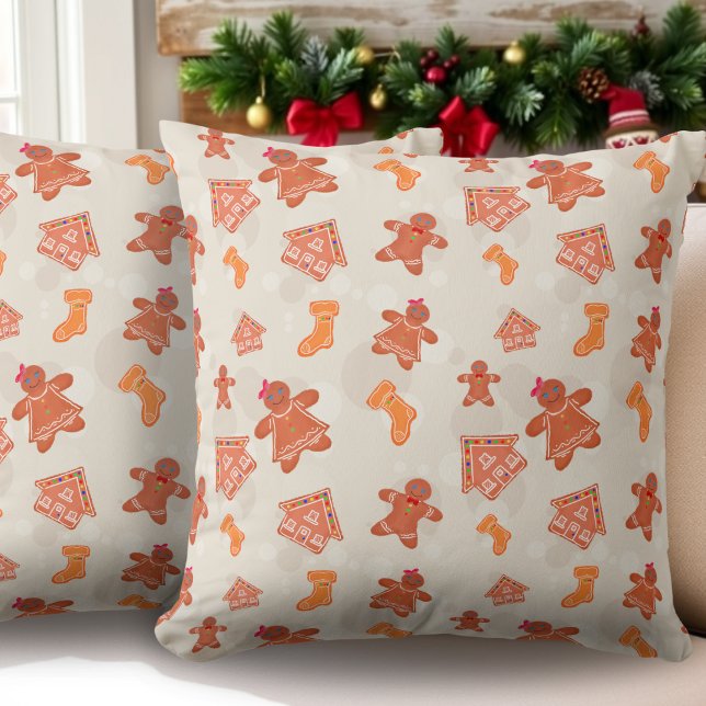 Coussin Christmas Gingerbread Cookies Pattern (Créateur téléchargé)