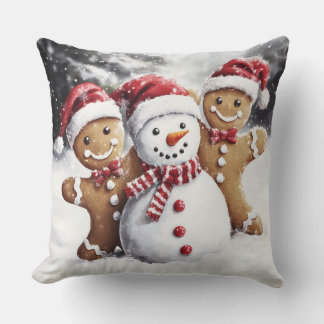 Coussin Christmas Gingerbread Throw Pillow