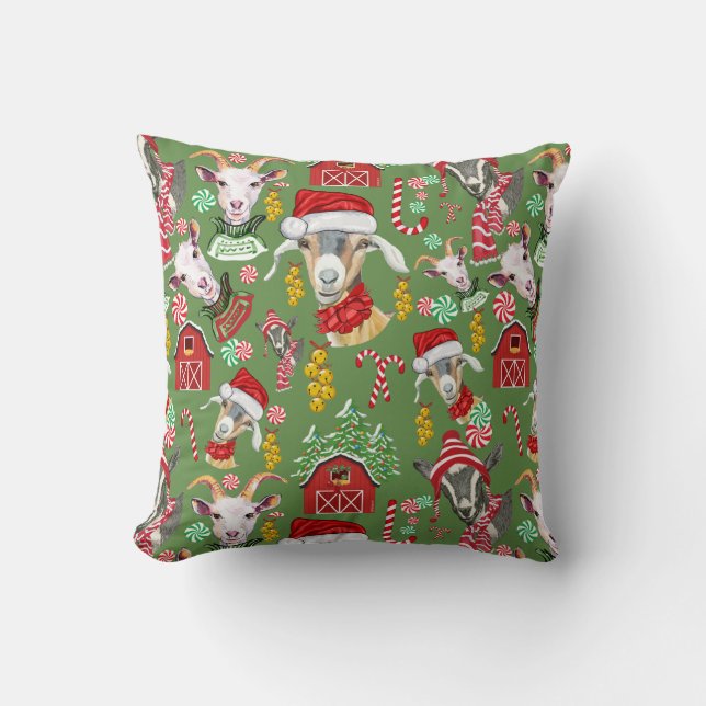 Coussin Christmas GOATS Candy et Jingle Bells (Recto)