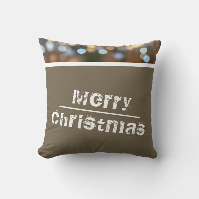 Coussin Christmas Holiday Photo Moderne (Recto)