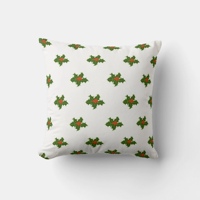 Coussin Christmas Holly Motif (Recto)
