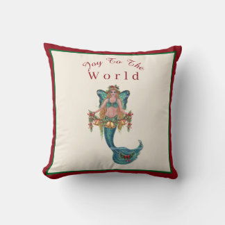 Coussin Christmas mermaid by Renee Lavoie