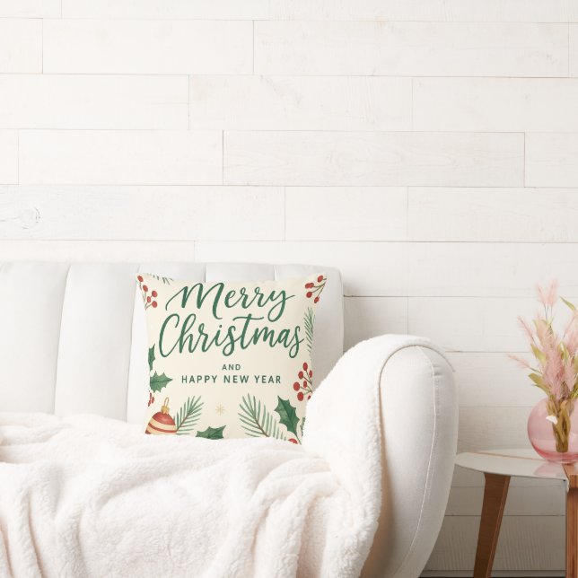Coussin Christmas & New Year Holiday Card (Canapé)